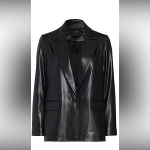 Alice + Olivia Shiny Black Blazer
